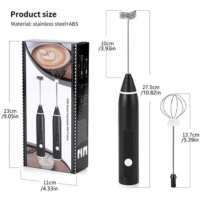 Powerful Milk Frother Wand Mini Handheld Milk Frother Whisk Rechargeable Drink Mixer for Coffee Lattes.