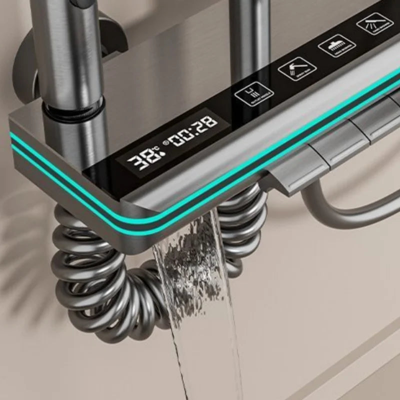 Shower Faucet Full Set Temperature Smart Digital Display Bathroom Shower System with Light Hot Cold Mixer For Bathroom