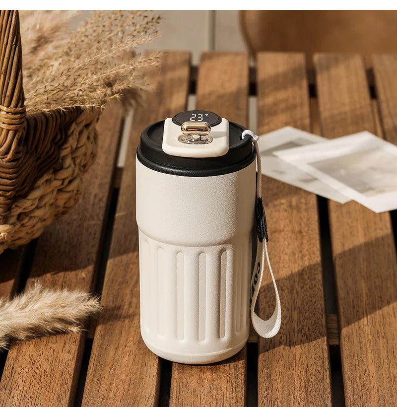 450ml Thermos Bottle Smart Display Temperature 316 Stainless Steel Vacuum Cup Office Coffee Cup Business Portable Thermal Mug.