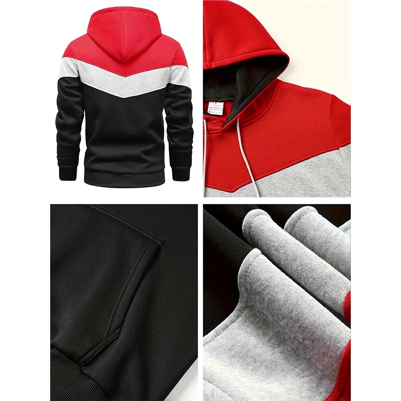 Herrenbekleidung, lässiges Sweatshirt, Anzug, Sweatshirts für Herren, tägliche dreifarbige Hoodies, heiße, hochwertige 2024, Sport-Trainingsanzug, Joggen.