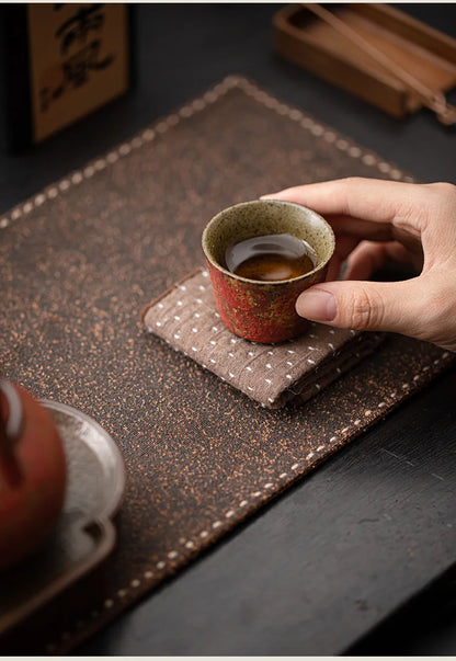 2pc/lot Kiln Change Red Old Rock Mud Horseshoe Teacup Handmade Tea Bowl Single Cups Smelling Cup Jianzhan Master Cups Tea 45ml.