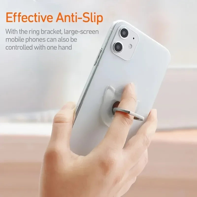 Transparent Cute Animal Round Phone Stand Foldable 360 Rotating Mobile Phone Ring Holder Smart Phone Accessories.