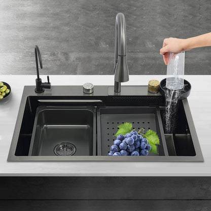 Edelstahl Rechteckige 68*45*21 cm Küche Waschbecken Große Single Slot Wasserhahn Set Seifenspender Tasse Waschmaschine