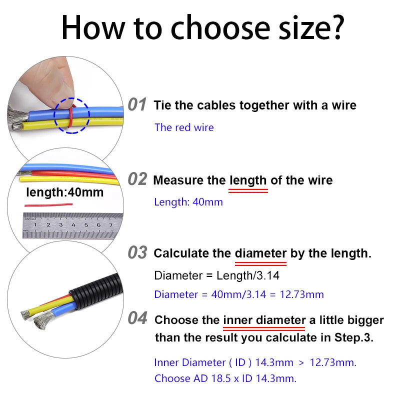 1/5/10M Black Wire Conduit Convoluted Tubing Wire Threading Plastic Sleeve Flexible Split Loom Wire Cover Cable Wrap Protector.