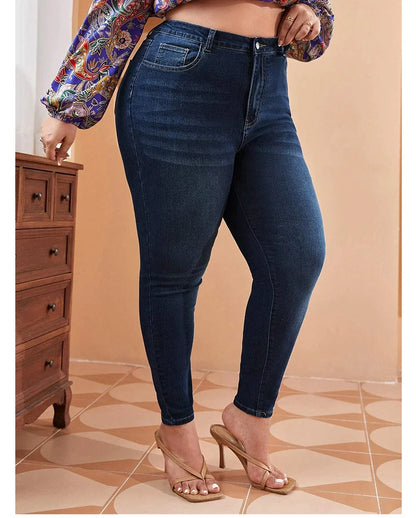 Plus Size Skinny Jeans for Women Full Length High Waist Women Jeans Stretchy Pencil Curve Women Jeans 200kgs Mom Jeans for Women.