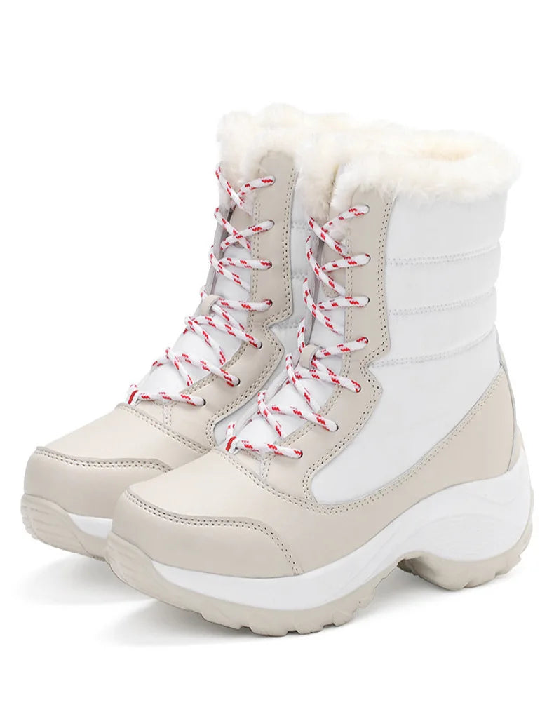 Women's Boots Lightweight Fur Boots Ankle Heels Winter Shoes Woman Fashion White Platform Botas Mujer Snow Boots Winter Footwear.