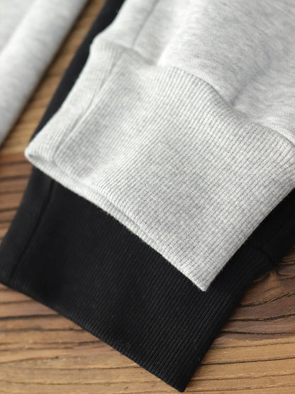 420G Heavyweight Fleece-Lined Sweatpants for Men, Lamb Wool Fleece, Warm Drawstring, Light Gray, Sports Casual Joggers, Winter.