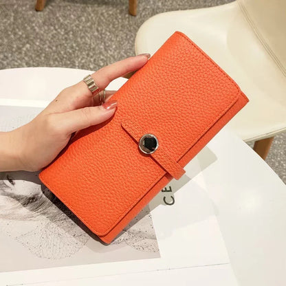 Genuine Leather Wallet Women Long Clutch Fashion Luxury Brand Ladies Purses Card Holder Zipper Coin Pocket High Quality Billfold.