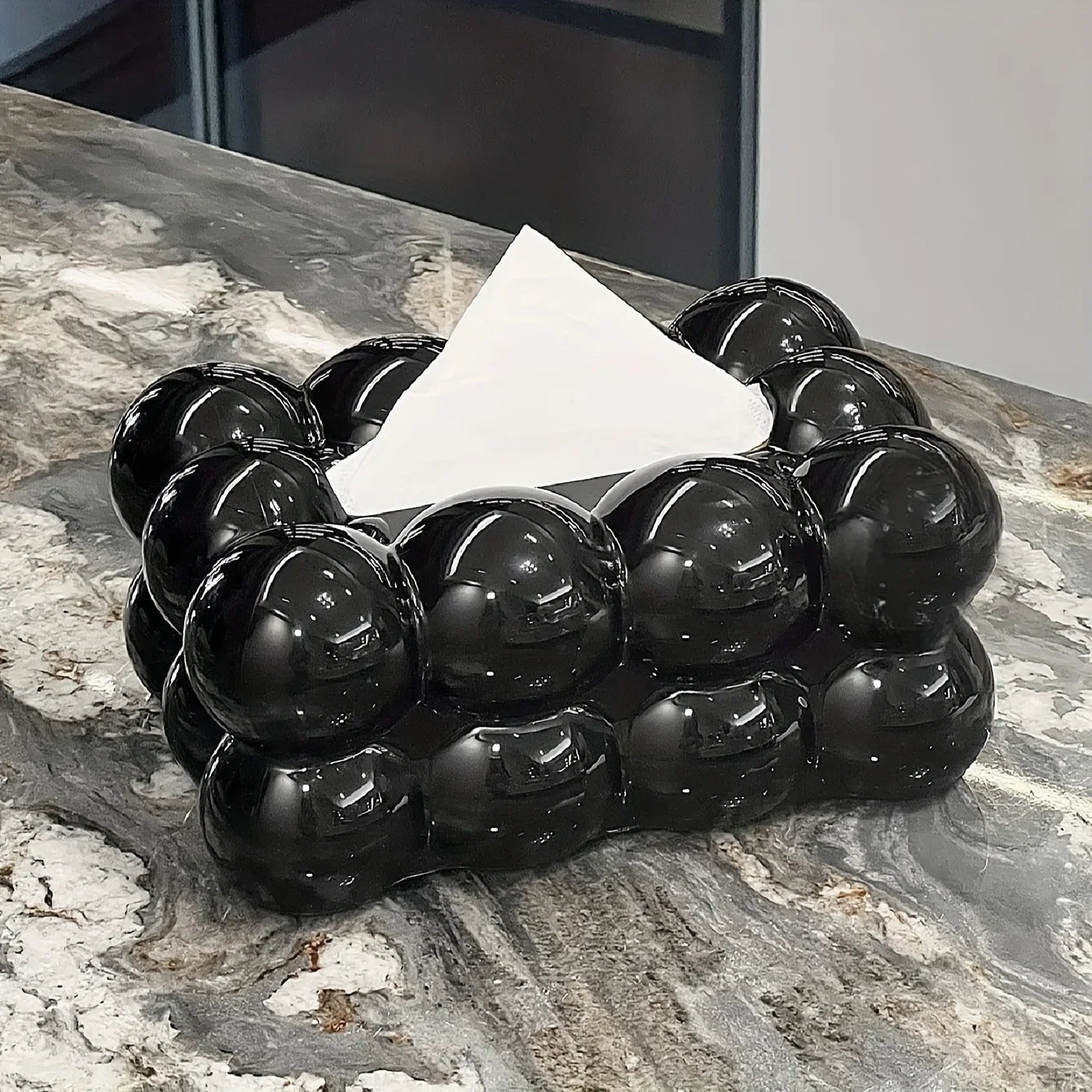 Chic Cloud-Shaped Tissue Holder Decorative Desktop Organizer for Living Room Durable Plastic Napkin Dispenser with Storage Box.