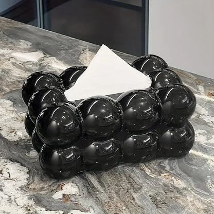 Chic Cloud-Shaped Tissue Holder Decorative Desktop Organizer for Living Room Durable Plastic Napkin Dispenser with Storage Box.