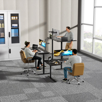 Elektrisch höhenverstellbarer L-förmiger Schreibtisch Ergonomischer Computertisch mit USB und Steckdose für Büro und Zuhause