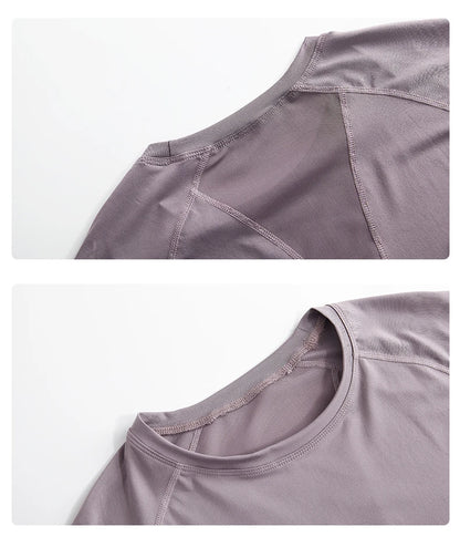 DRUR 2pcs Running Set Women Tracksuit Lightweight Loose Long Sleeve Sport Shirt Pants Sets 2 Piece Sportswear Outfit Gym Clothes.