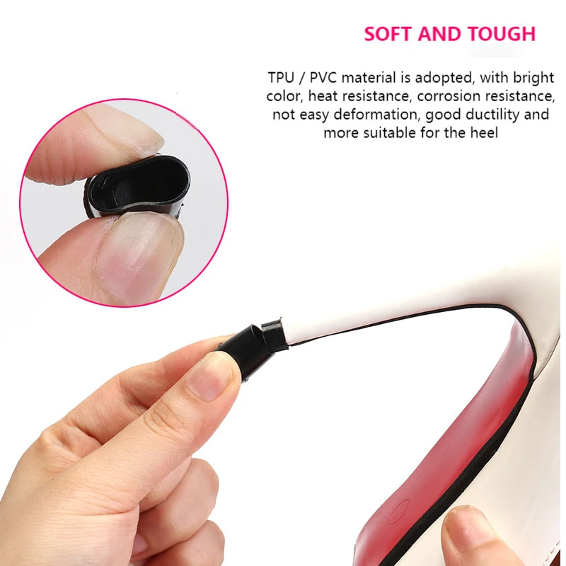 2Pcs Non-slip Wearable Heel Cover Round Woman High heels Protective Cover TPU/PVC Material Soft Damping Silencer Heel Protector.