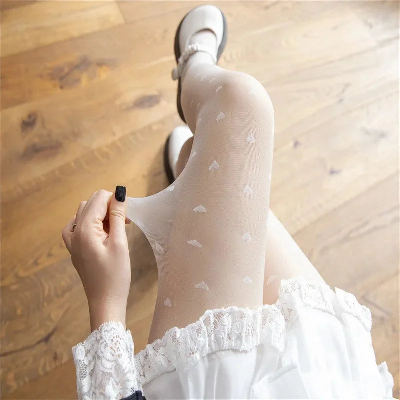 Sexy Blue Butterfly Net Stockings Women's Long Tube Socks Invisible Sweat Absorbent Polka Dot Design Pure Desire Stockings