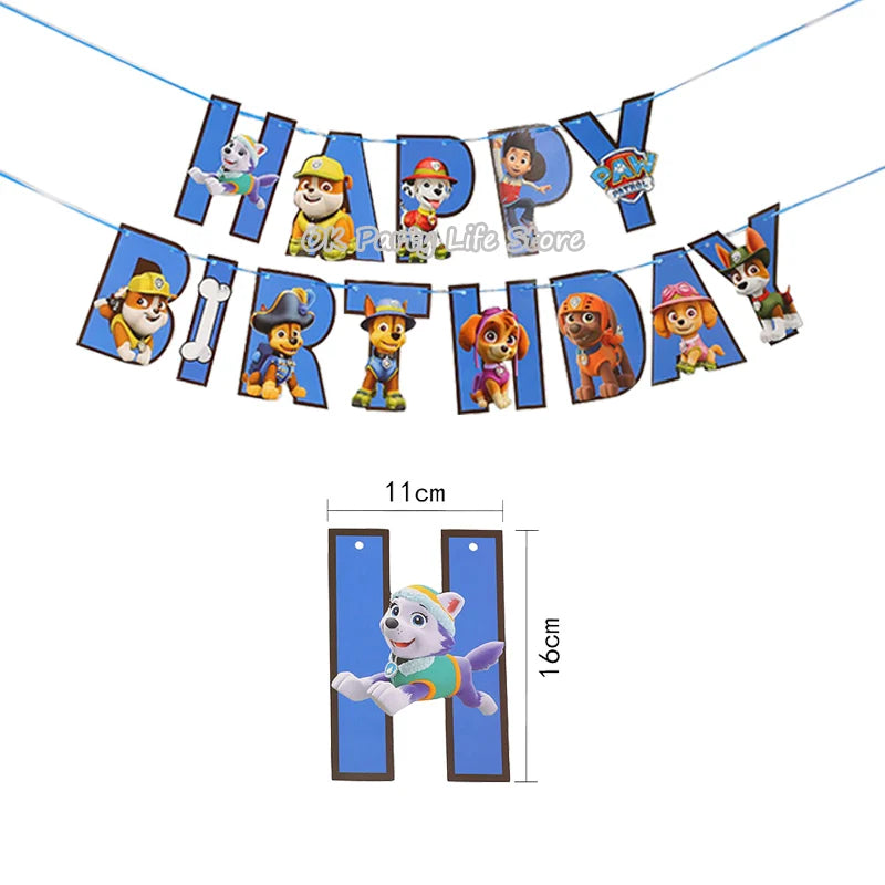 PAW Patrol Geburtstag Party Dekoration Neue Version Ballon Set Einweg Geschirr Kid Event Liefert Banner Hintergrund Geschenk