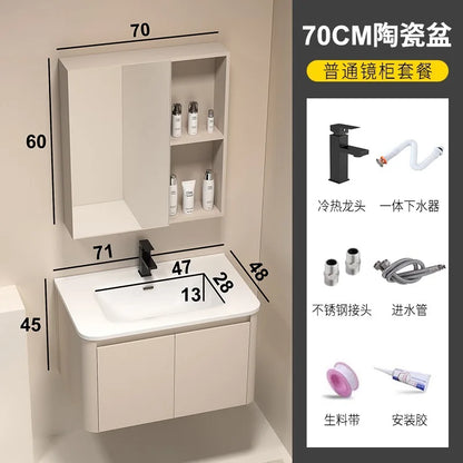 Moderner intelligenter Badezimmerschrank, Wabenstruktur, Aluminium, WC, Waschbecken, Schrank, Kombination, integriertes Keramikwaschbecken, Waschtisch