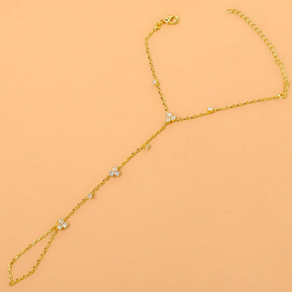 2025 Summer New Rhinestone Flower Bracelet Geometric Crystal Metal Bracelet for Women Beach Party Jewelry Accessories.