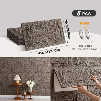 PU stone wall panel, 10 mm, realistic brick pattern, anti-mould and moisture-proof, waterproof and washable, suitable for/outdoo