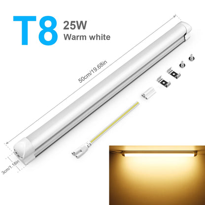 50CM T5 T8 Aluminum LED Light Tube 15W 25W LED Lamp Tube 220V For Desk Work Shop Garage Warehouse Kitchen Cabinet Lighting.