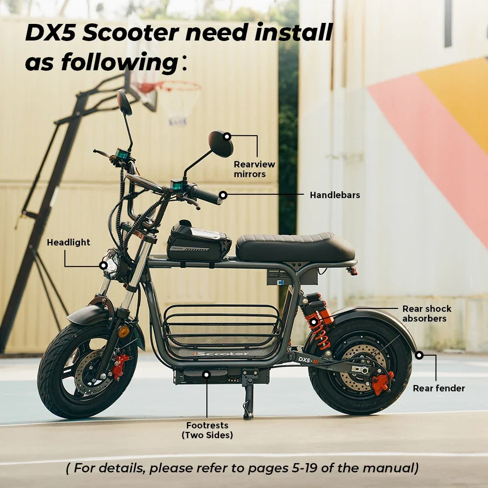 Iscooter DX5 Adult Electric Scooter 1500W 48V 15.6Ah Battery E Scooter 15 Inch Vacuum Inflatable Tires City Electric Scooter