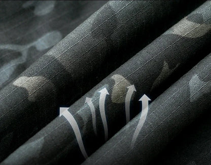 Autumn Tactical Sets Men Outdoor Breathable Short Sleeve Tshirt+Waterproof Straight Pant 2 Pcs Suits Camo Multi-pocket Cargo Set.