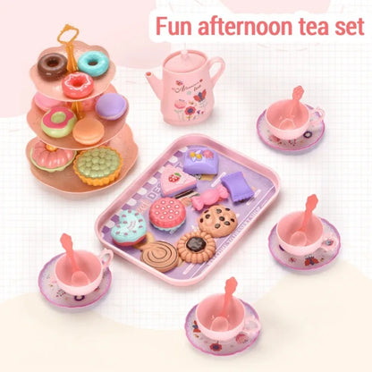 DIY Simulation Tea Food Cake Set Play House Kitchen Afternoon Tea Game Toys Gifts Pretend Play Toy For Children Kids Girls Gift.