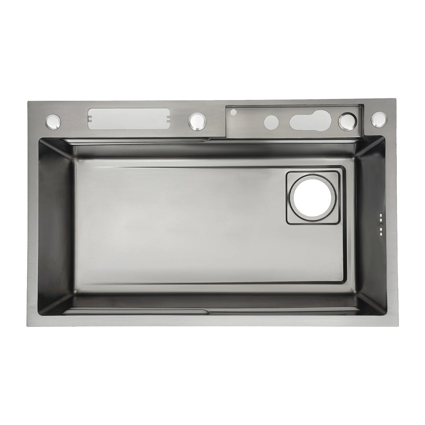 Küchenspüle aus Edelstahl mit ausziehbarem Wasserhahn, Wasserfallspüle mit Digitalanzeige, multifunktionale Küchenspüle für die Arbeitsstation