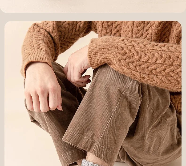 5 pairs of men's mid-calf thick winter fleece-lined thermal terry socks, blended cashmere solid color towel socks