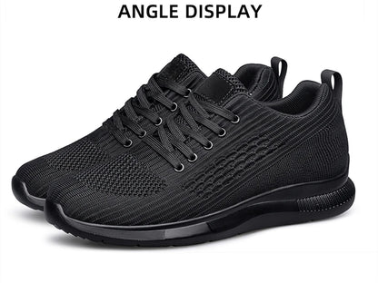 Men Big Size 37-47 Breathable Mesh Elevator Sport Shoes Soft Comfortable 6cm Hidden Heels Height Increasing Sneakes Lift Casual