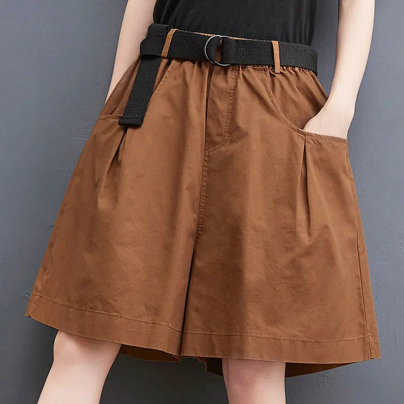 Women's Shorts Half Baggy Mid Length Wide Black Female Short Pants Loose Bermuda Knee Low Price Classic Harajuku Fashion New In