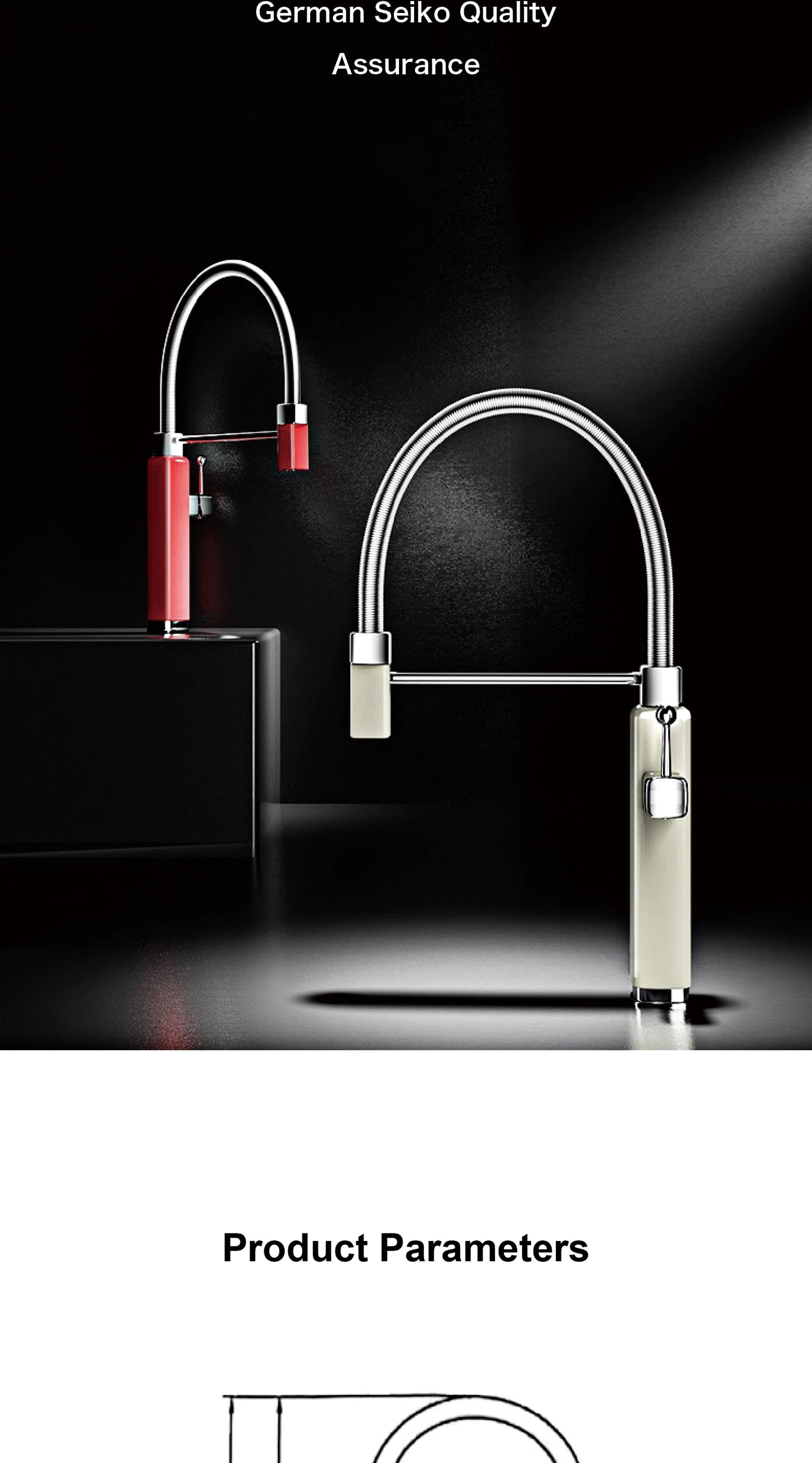 Modern red brass kitchen faucet with single handle and single hole ceramic valve core, hot and cold water pull-out sink Mixer