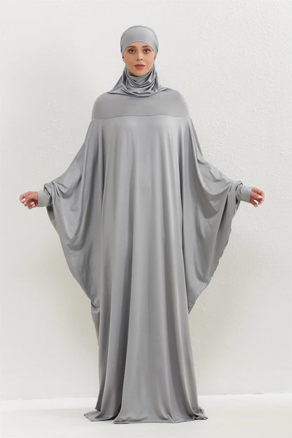 Muslim Abayas Hijab Hooded Smocking Sleeve One-piece Prayer Dress Women Jilbabs Kaftans Islamic Dubai Saudi Robe Turkish Modesty.