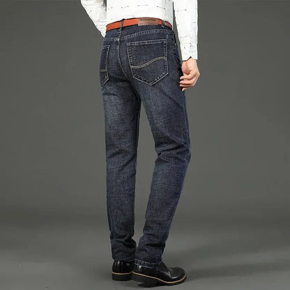 Wthinlee Neue Business männer Jeans Casual Gerade Stretch Mode Klassische Blau Schwarz Arbeit Denim Hosen Männliche Marke Kleidung.