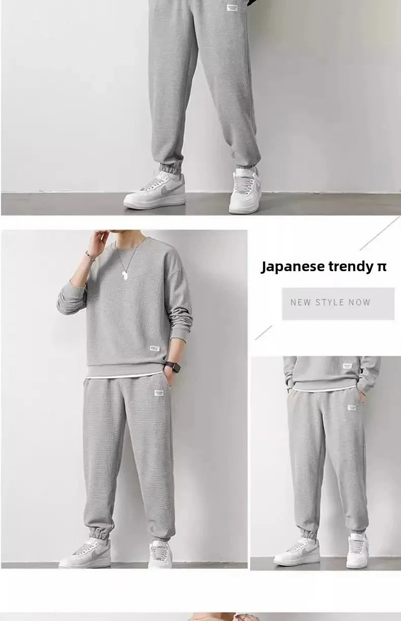 Loose Men's Long Sleeve Hoodie And Pants Set Spring Autumn New Style Casual Sports Youth Loose Fit Male Fashion Outfit