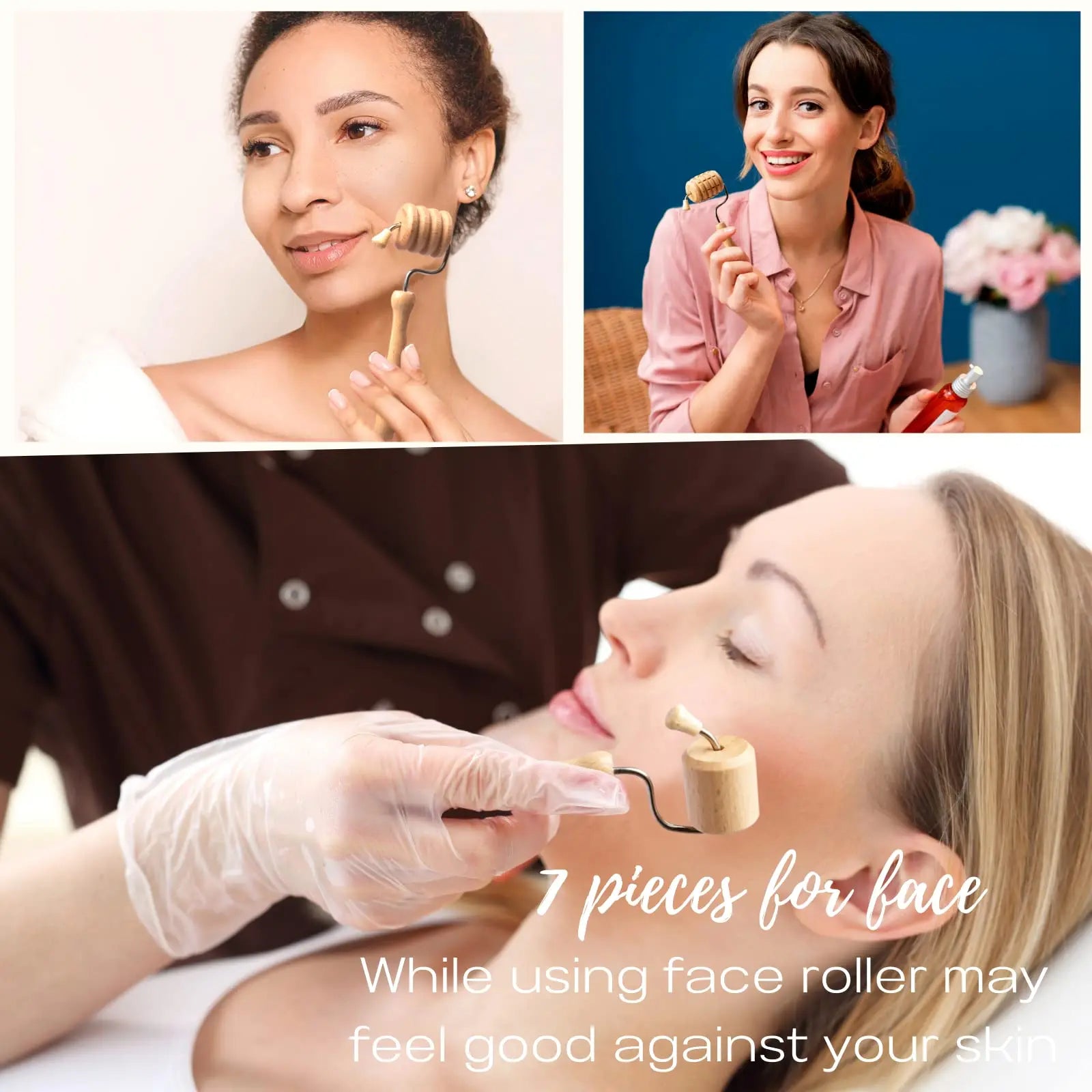 Wooden Facial Lifting Massage Facial Maderotherapy Masajeador Kit Gua Sha Tool Wood Therapy Wrinkle Remover Relaxation Skin Care.