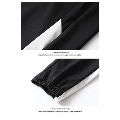 Spring and Autumn Men's Hooded Sports Leisure 2-piece Sets New Fashion Jacket and Pants Hip Hop Casual Running Sportswear Men.