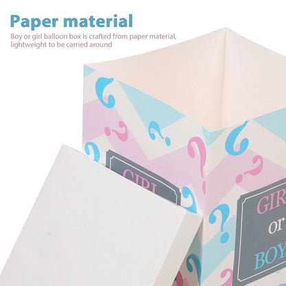 Ballon-Papierbox, Babyparty, Geschlecht offenbaren, Ballonbox für Jungen oder Mädchen, Geschlecht offenbaren, Geburtstagsparty-Geschenk, Babyparty-Boxen.
