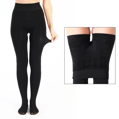 Kave 300G Thicken Thermal Tights Leggings Women Winter Fleece Velvet Thermo Stockings High Waist Elastic Slim Pantyhose 2024