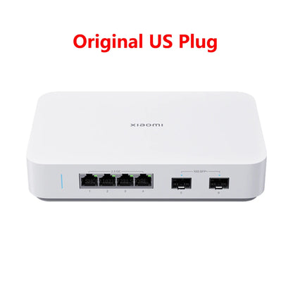2025 NEW Xiaomi 10G Ethernet Switch 4×2.5G+2×10GMbps Mini Network Switches VLAN Ethernet Splitter Lan Router 6 Ports Hub Switch