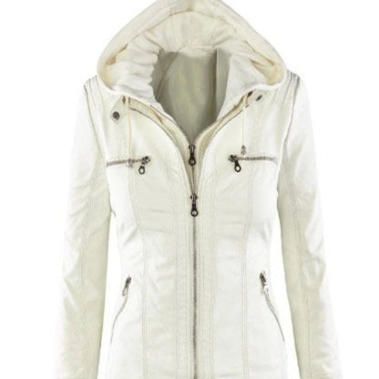 Kunstlederjacke Damen 2025, Khaki, Winter-Motorradjacke, Gothic-Kapuzenpullover, Oberbekleidung, Kunstleder, PU, Basic-Jackenmantel.