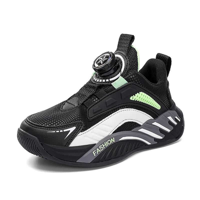 Fashion New Kids Boy Running Sport Shoes Leather Sneakers Children Outdoor Lightweight Breathable Tenis Footwear