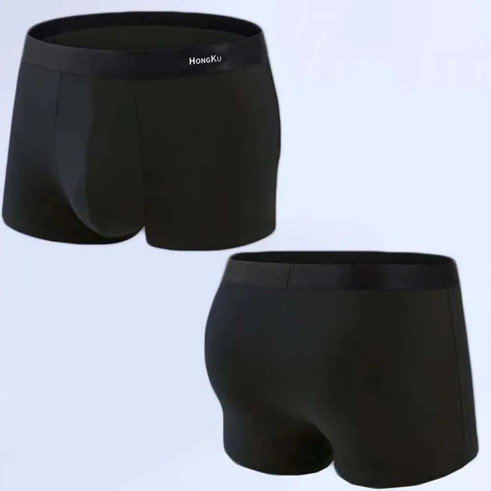 4/6/10 PCS Herren-Unterwäsche, Slips, Herren-Boxershorts, weiche schwarze Boxershorts, Milchseide, große Herren-Höschen, 3D-Beutel-Shorts