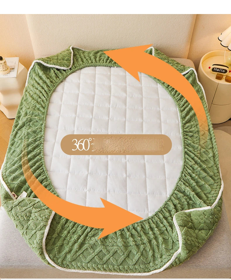 Milk Velvet Mixed With Cotton Home Bed Sheet Thickened Bed Cover Winter Velvet Mattress Coral Velvet Protective Bed Cover ZF606.