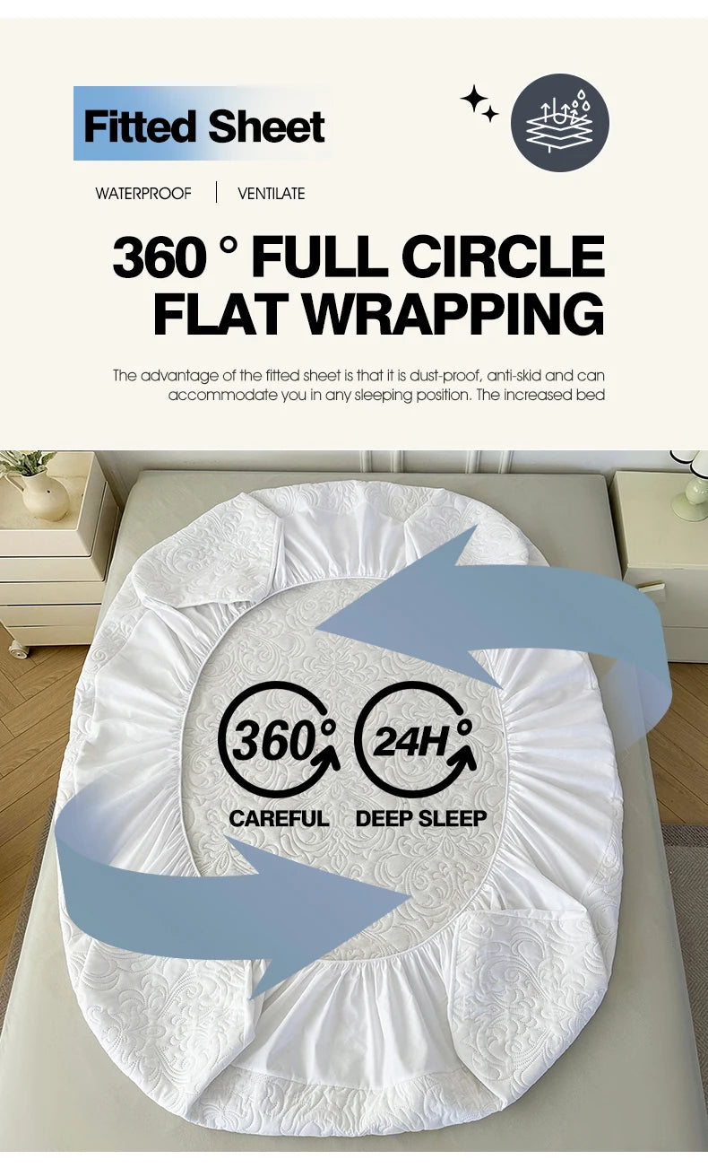 Waterproof Mattress Protector Queen King Quilted Thick Mattress Cover Anti-bacterial Fitted Sheet Bed Pad Cover 1pc