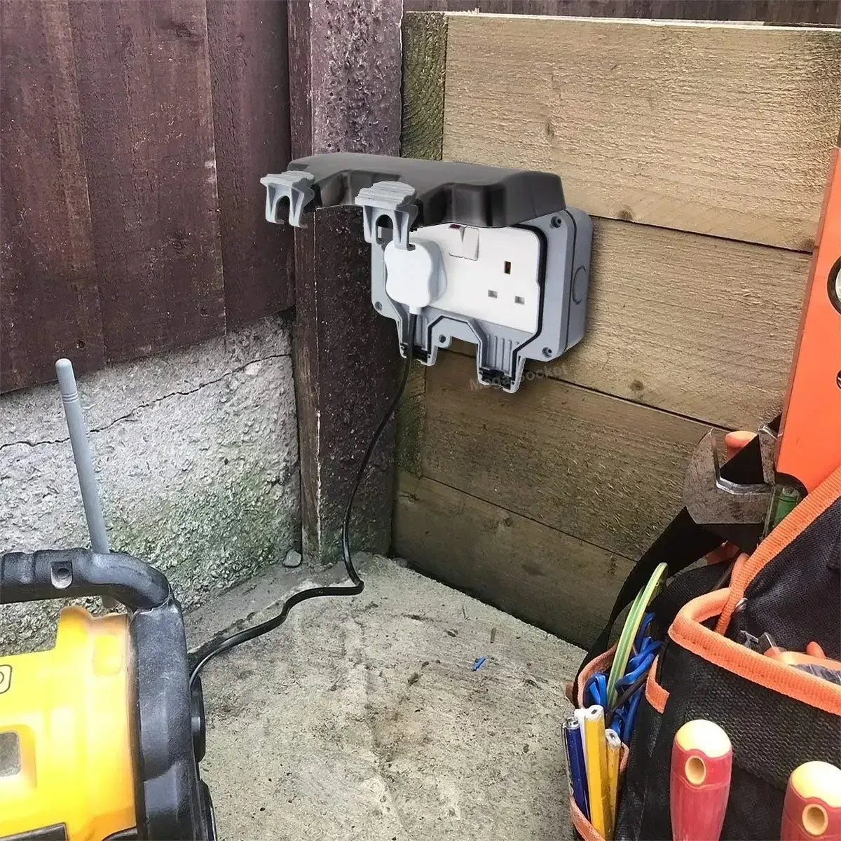 Melery Outdoor-Wandsteckdosen, EU-Stecker, elektrische Steckdosen, IP66, staubdicht, für den Außenbereich, Garten, Masterplug, Rasen.