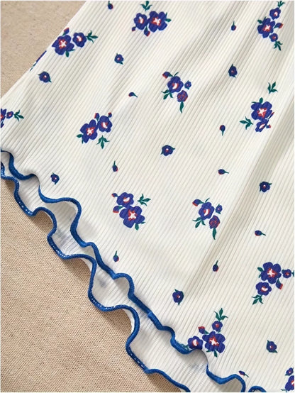 Neue Frauen Pyjama Set Spitze V-ausschnitt Leibchen Top und Floral Bedruckte Shorts Nachtwäsche Nachtwäsche Loungewear Sommer Outfit 2PCS Heißer.