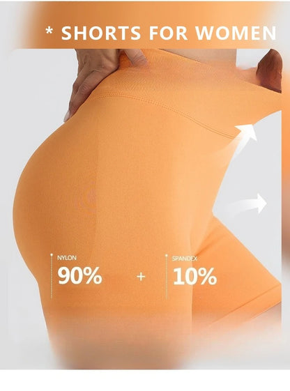 Seamless Workout Shorts Women High Waisted Hip Lifting Yoga Shorts for Women Quick Drying and Breathable Stretchy Cycling Shorts.