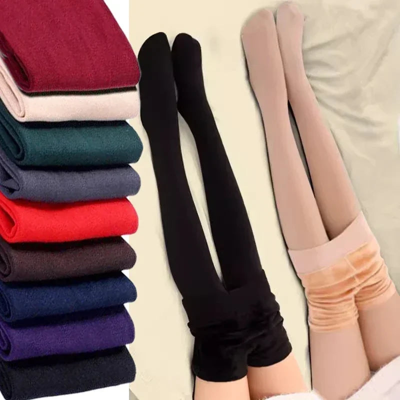Frauen Winter Verdicken Leggings Warme Hohe Taille Einfarbig Samt für Weibliche Verdickte Samt Strumpfhosen Dehnbare Schwarze Strumpfhosen.