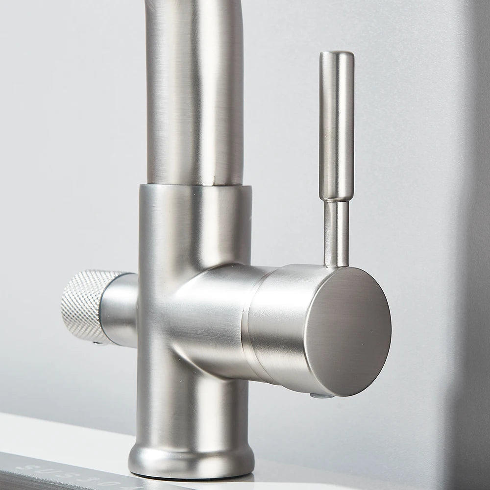 Kitchen Faucet Filtered Water Dual Spout Purification Feature Kitchen Tap 360 Rotation Water Crane For Kitchen