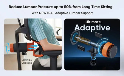 Newtral Stuhl Pro nt002 adaptive untere Rückenlehne ergonomischer Stuhl, verstellbare Armlehne Kopfstütze Fuß stütze, 4d Mesh